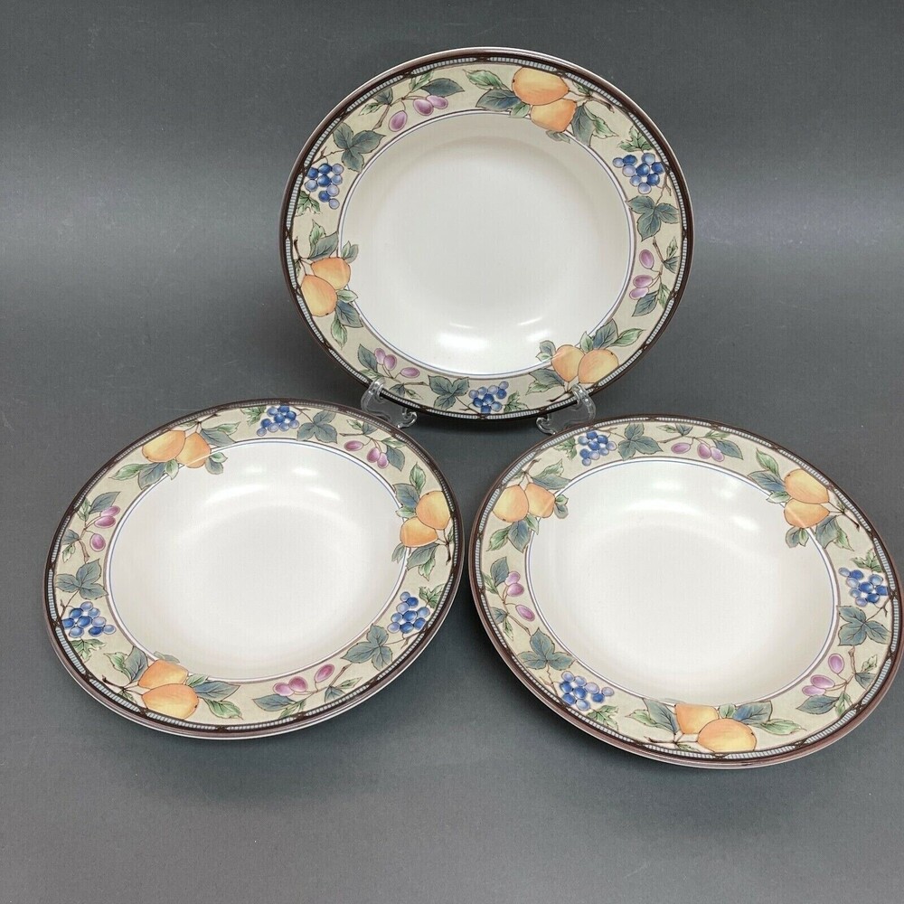 Mikasa Intaglio CAC29 Garden‎ Harvest Bowls Multicolor Fruits Lot of 3